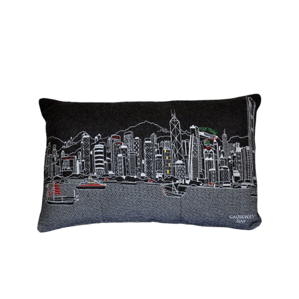 HomeRoots 14" Urban Chic Black Gray and White Wool Lumbar Pillow - Cozy Support for Stylish Living Spaces 482490