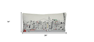 Homeroots 14" X 24" Cream Hometown Pride Wool Lumbar Throw Pillow   482491