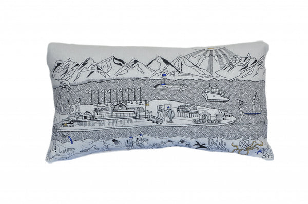 Homeroots 14" X 24" Cream Hometown Pride Wool Lumbar Throw Pillow   482493