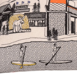 Homeroots 25" White Jackson Daylight Skyline Lumbar Decorative Pillow   482495