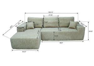 English Elm Cloud Modular Sectional Sofa With L-Shape Chaise, Plush Corduroy Comfort For Living Room & Bedroom W3975S00002