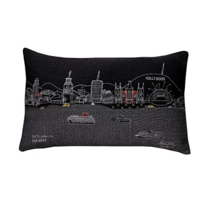 Homeroots 14" X 24" Black Gray And White Hometown Pride Wool Lumbar Throw Pillow   482500