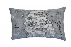 Homeroots 14" X 24" Cream Hometown Pride Wool Lumbar Throw Pillow   482503