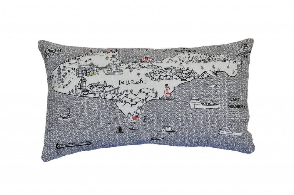 Homeroots 14" X 24" Cream Hometown Pride Wool Lumbar Throw Pillow   482505