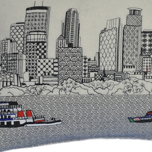 Homeroots 14" X 24" Cream Hometown Pride Wool Lumbar Throw Pillow   482507