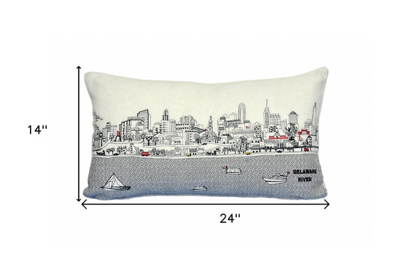 Homeroots 14" X 24" Cream Hometown Pride Wool Lumbar Throw Pillow   482515