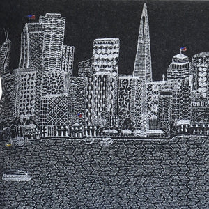 Homeroots 25" Black San Francisco Nighttime Skyline Lumbar Decorative Pillow   482518