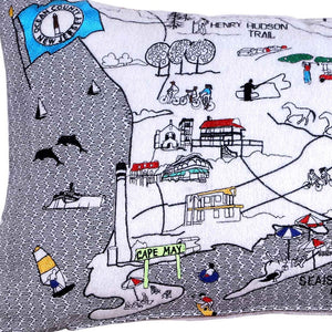 Homeroots 25" White Jersey Shore Daylight Skyline Lumbar Decorative Pillow   482523