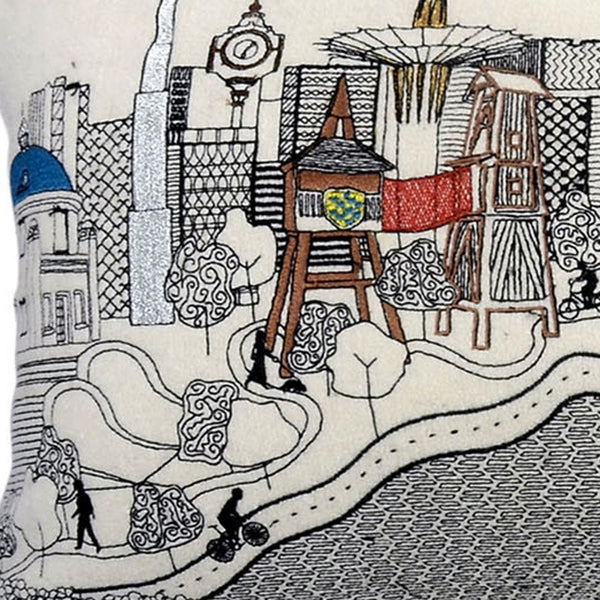 Homeroots 25" White Tulsa Daylight Skyline Lumbar Decorative Pillow   482527