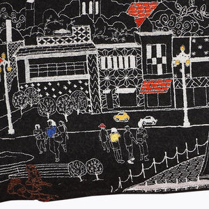 Homeroots 14" X 35" Black Gray And White Hometown Pride Wool Lumbar Throw Pillow   482530