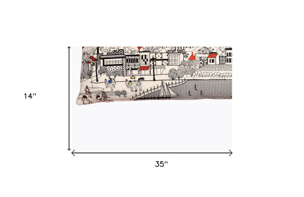 Homeroots 14" X 35" Cream Hometown Pride Wool Lumbar Throw Pillow   482531