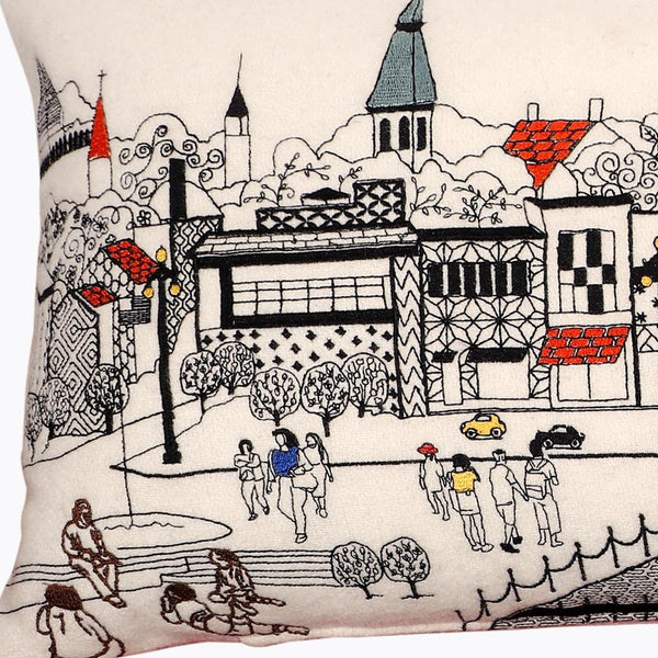 Homeroots 14" X 35" Cream Hometown Pride Wool Lumbar Throw Pillow   482531