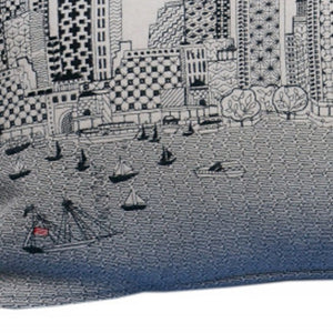 Homeroots 35" White Boston Daylight Skyline Lumbar Decorative Pillow   482542