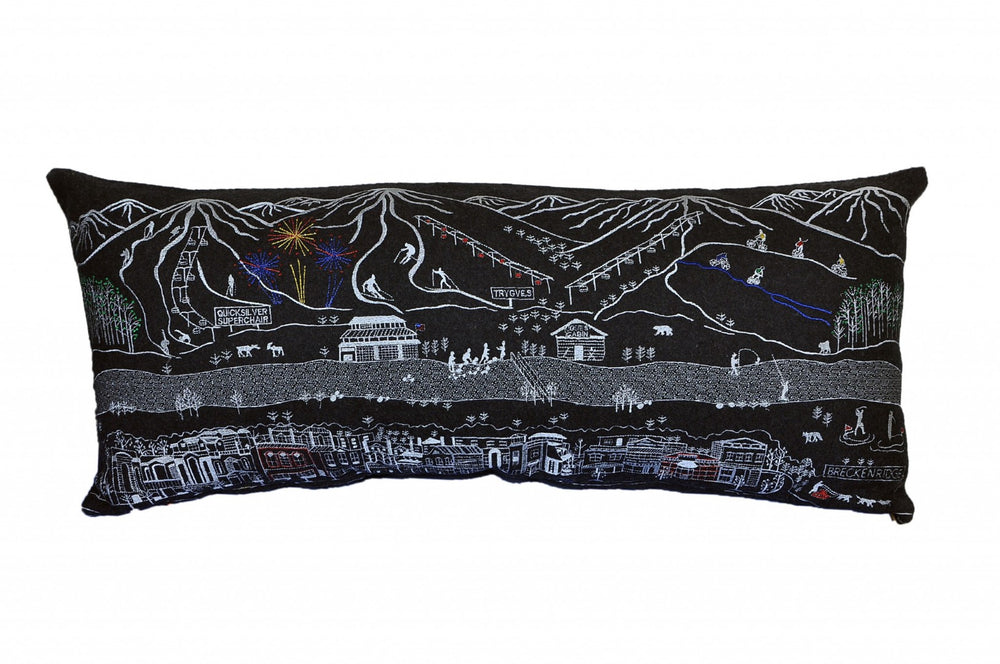 HomeRoots 35" Black Breckenridge Skyline Lumbar Pillow - Elegant Design & Cozy Support for Home Décor 482543