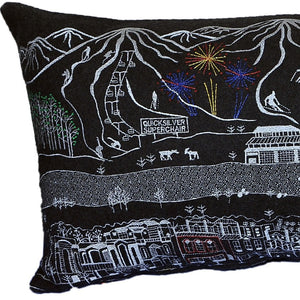 HomeRoots 35" Black Breckenridge Skyline Lumbar Pillow - Elegant Design & Cozy Support for Home Décor 482543