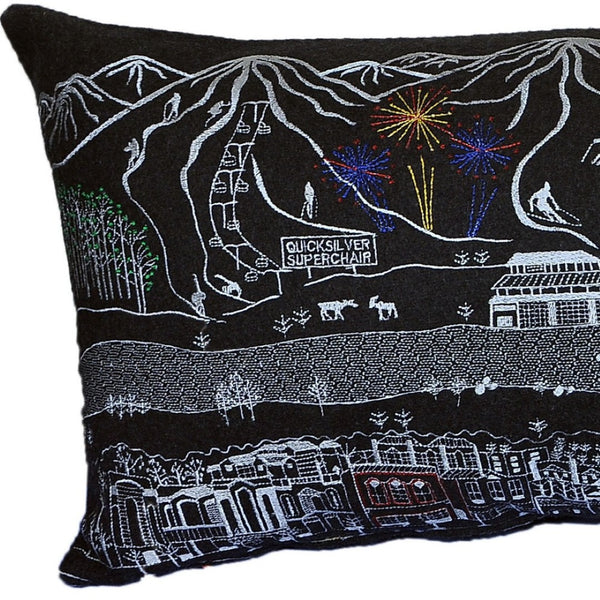 HomeRoots 35" Black Breckenridge Skyline Lumbar Pillow - Elegant Design & Cozy Support for Home Décor 482543