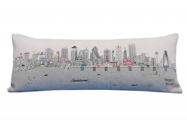 HomeRoots 35" Dallas Daylight Skyline Lumbar Pillow - Handcrafted Decorative Accent for Home & Gifts! 482552