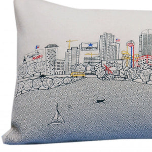 HomeRoots 35" Dallas Daylight Skyline Lumbar Pillow - Handcrafted Decorative Accent for Home & Gifts! 482552