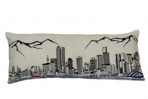 HomeRoots 35" Denver Daylight Skyline Lumbar Pillow - Chic Cityscape Design for Cozy Home Decor & Comfort 482554