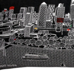 HomeRoots 14" Luxurious Black, Gray & White Wool Lumbar Pillow - Stylish Detroit Skyline Decor & Gift Idea! 482555