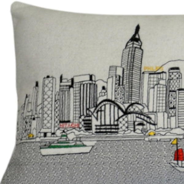 Homeroots 14" X 35" Cream Hometown Pride Wool Lumbar Throw Pillow   482560