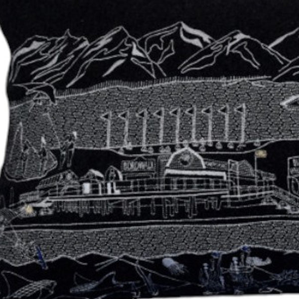 Homeroots 14" X 35" Black Gray And White Hometown Pride Wool Lumbar Throw Pillow   482561