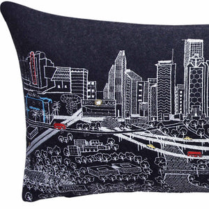 Homeroots 14" X 35" Black Gray And White Hometown Pride Wool Lumbar Throw Pillow   482563