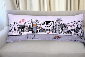 HomeRoots 35" Jackson Hole Skyline Lumbar Pillow - Handcrafted Wool/Nylon Blend with Unique Color Accents 482566