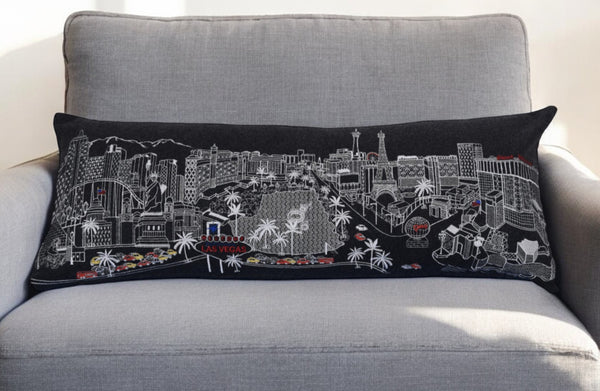 Homeroots 14" X 35" Black Gray And White Hometown Pride Wool Lumbar Throw Pillow   482569