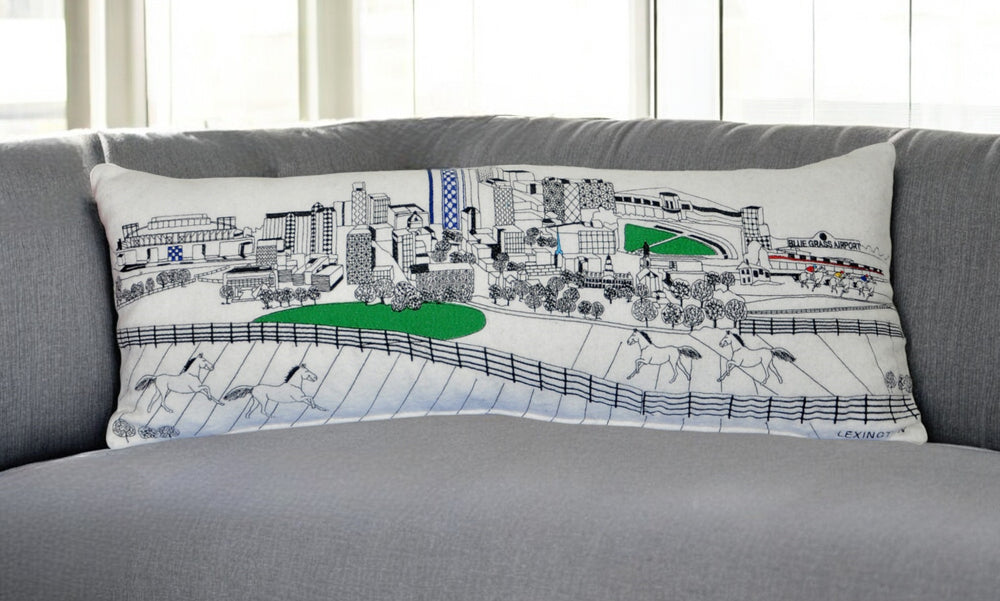 Homeroots 14" X 35" Cream Hometown Pride Wool Lumbar Throw Pillow   482572