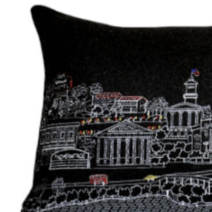 Homeroots 14" X 35" Black Gray And White Hometown Pride Wool Lumbar Throw Pillow   482589