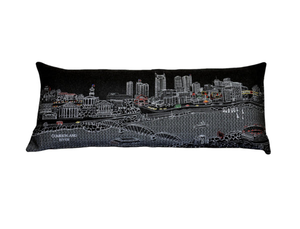 Homeroots 14" X 35" Black Gray And White Hometown Pride Wool Lumbar Throw Pillow   482589