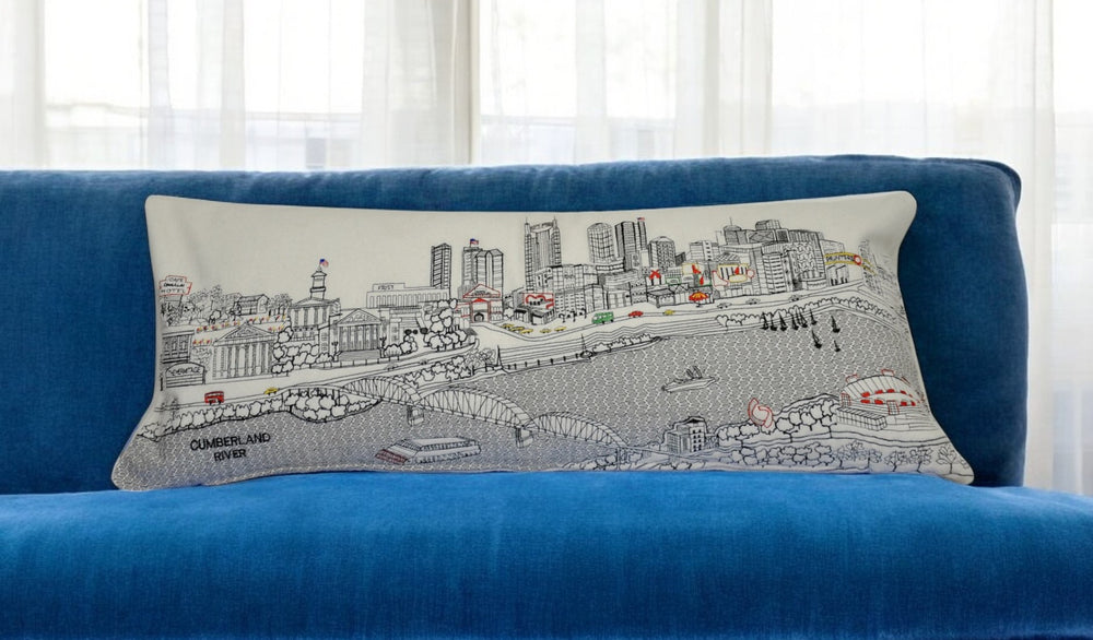 Homeroots 14" X 35" Cream Hometown Pride Wool Lumbar Throw Pillow   482590