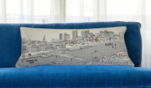 Homeroots 14" X 35" Cream Hometown Pride Wool Lumbar Throw Pillow   482590