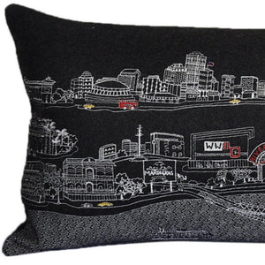 Homeroots 14" X 35" Black Gray And White Hometown Pride Wool Lumbar Throw Pillow   482591