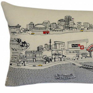 Homeroots 14" X 35" Cream Hometown Pride Wool Lumbar Throw Pillow   482592