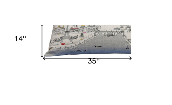 Homeroots 14" X 35" Cream Hometown Pride Wool Lumbar Throw Pillow   482598