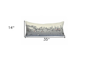 Homeroots 14" X 35" Cream Hometown Pride Wool Lumbar Throw Pillow   482600