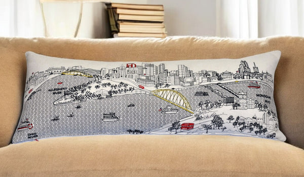 Homeroots 14" X 35" Cream Hometown Pride Wool Lumbar Throw Pillow   482602