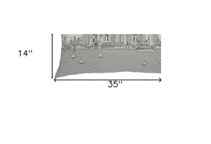 Homeroots 14" X 35" Cream Hometown Pride Wool Lumbar Throw Pillow   482604