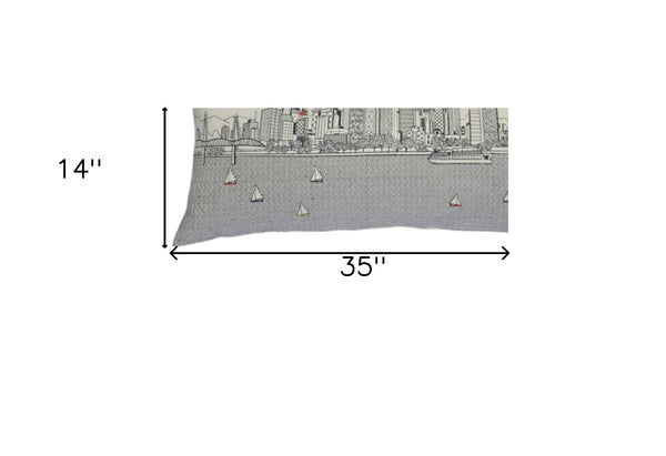 Homeroots 14" X 35" Cream Hometown Pride Wool Lumbar Throw Pillow   482604