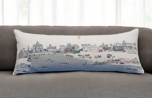 Homeroots 14" X 35" Cream Hometown Pride Wool Lumbar Throw Pillow   482606