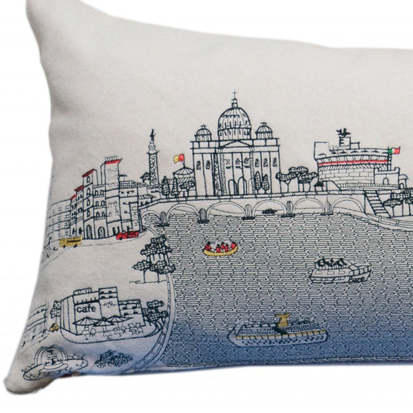 Homeroots 14" X 35" Cream Hometown Pride Wool Lumbar Throw Pillow   482606