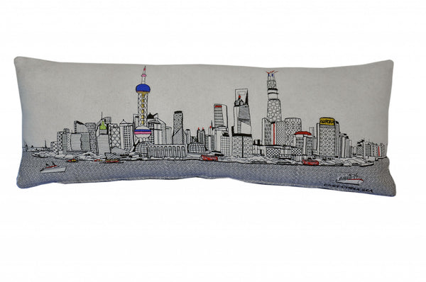 Homeroots 14" X 35" Cream Hometown Pride Wool Lumbar Throw Pillow   482613