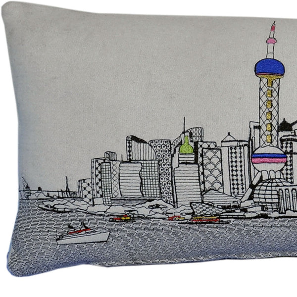 Homeroots 14" X 35" Cream Hometown Pride Wool Lumbar Throw Pillow   482613