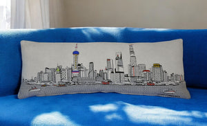 Homeroots 14" X 35" Cream Hometown Pride Wool Lumbar Throw Pillow   482613