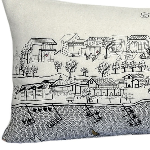 Homeroots 14" X 35" Cream Hometown Pride Wool Lumbar Throw Pillow   482615