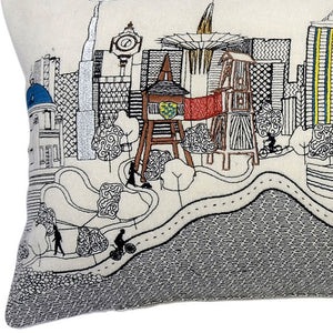 Homeroots 14" X 35" Cream Hometown Pride Wool Lumbar Throw Pillow   482621