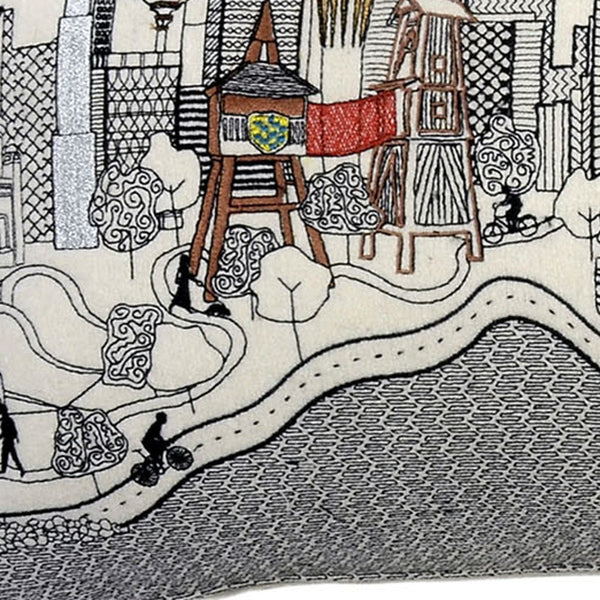 Homeroots 14" X 35" Cream Hometown Pride Wool Lumbar Throw Pillow   482621