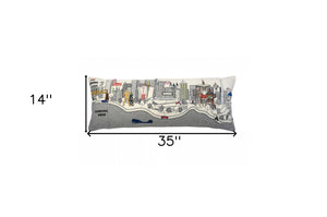 Homeroots 14" X 35" Cream Hometown Pride Wool Lumbar Throw Pillow   482621